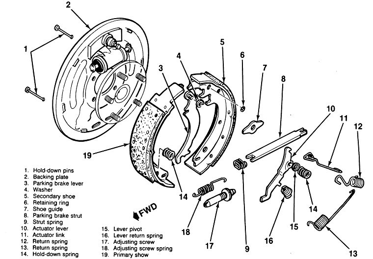 Rear Brake Shoes: Diagram for the Rear Brakes on a 1978 Chevy C10