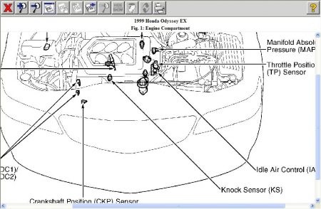 1999 Honda odyssey o2 sensor location #6