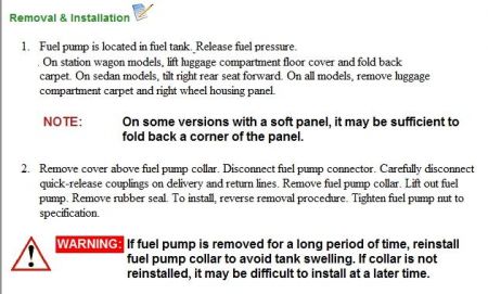 1998 Volvo S70 Fuel Pump Replacement: How Do I Remove Fuel Pump?