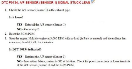 Engine code p0134 honda crv #1