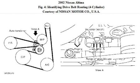 2002 Nissan altima 2.5 serpentine belt diagram