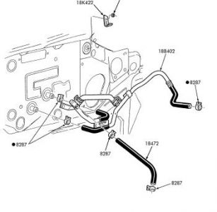 2002 Ford taurus heater hose assembly diagram #3