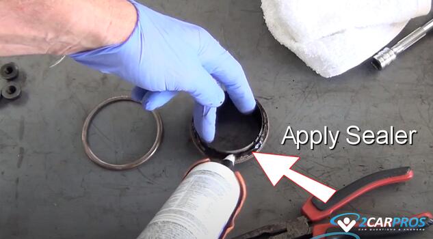 apply gasket sealer catalytic converter gasket