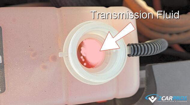 automotive automatic transmission fluid in coolant reservoir