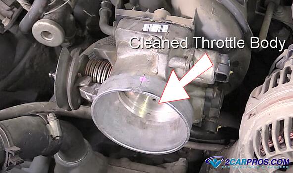 cleaned automotive engine throttle body