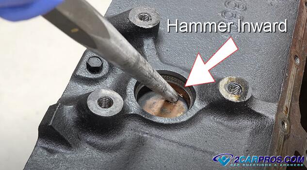 hammer freeze plug inward