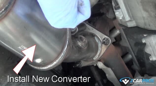 install new exhaust system catalytic converter