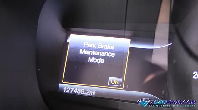 parking brake maintenance mode light