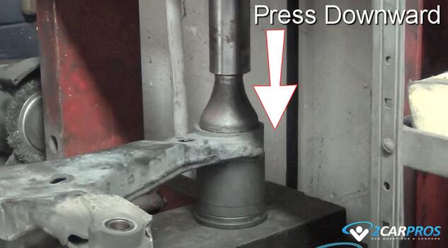 press bushing downward