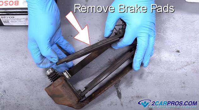 remove automotive front brake pads