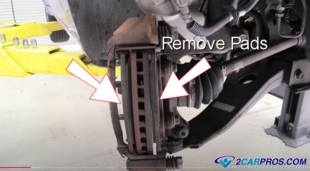 remove automotive front brake pads