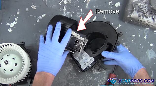 remove hvac blower fan motor from housing