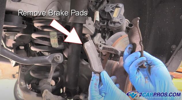 remove brake pads from brake rotor