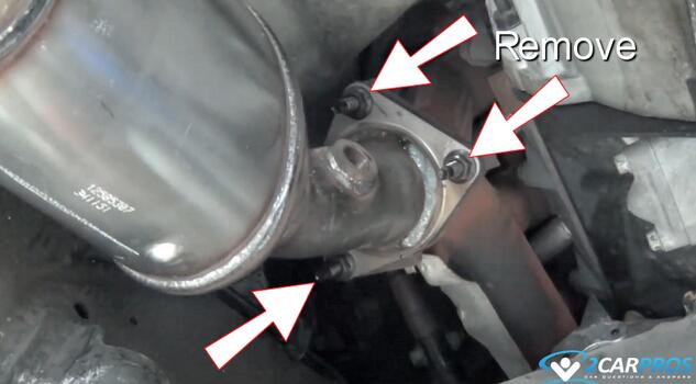 remove catalytic converter head pipe bolts