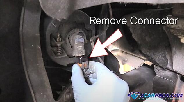 remove fog light bulb connector