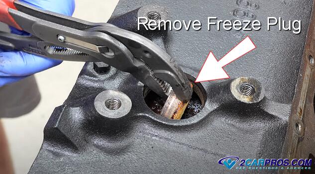 remove freeze plug from engine block