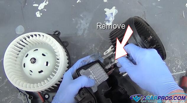 remove mouting screws from blower fan motor speed controller