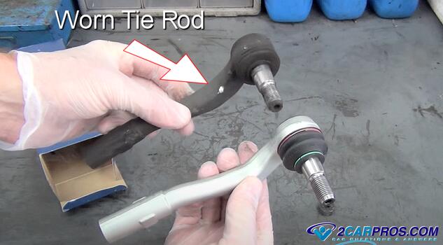 worn out automotive tie rod end