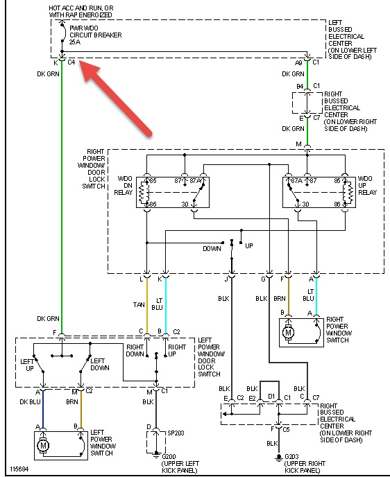 Power Window Wiring Diagram Swapped Out Doors On My Amp 39 06