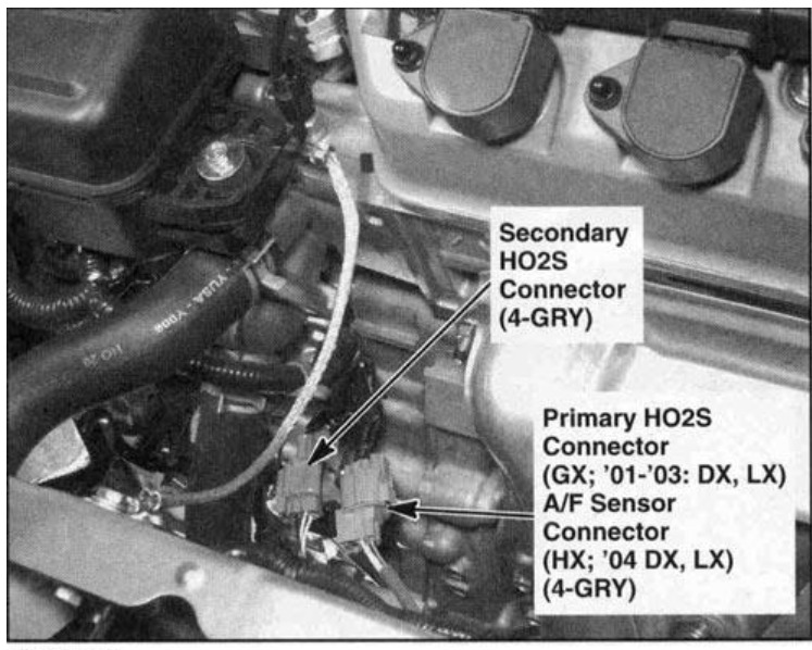 2004 honda civic o2 sensor bank 1 sensor 1 location