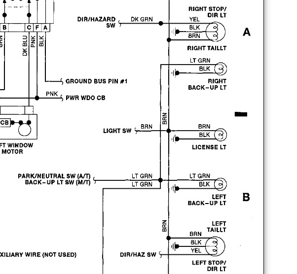 color chevy brake light switch wiring