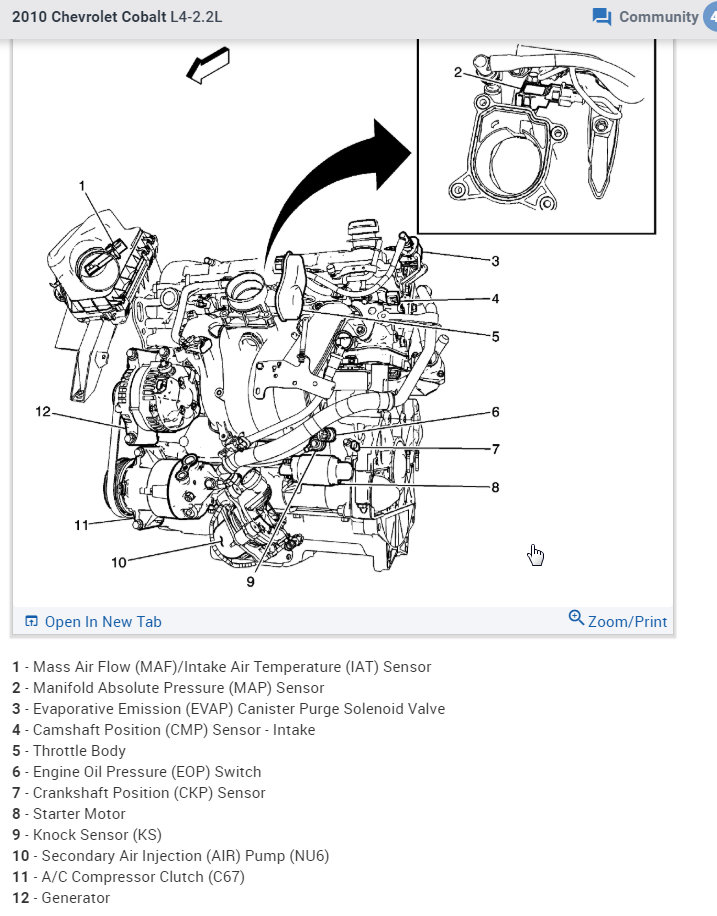 2010 chevy cobalt sale oil pressure sensor