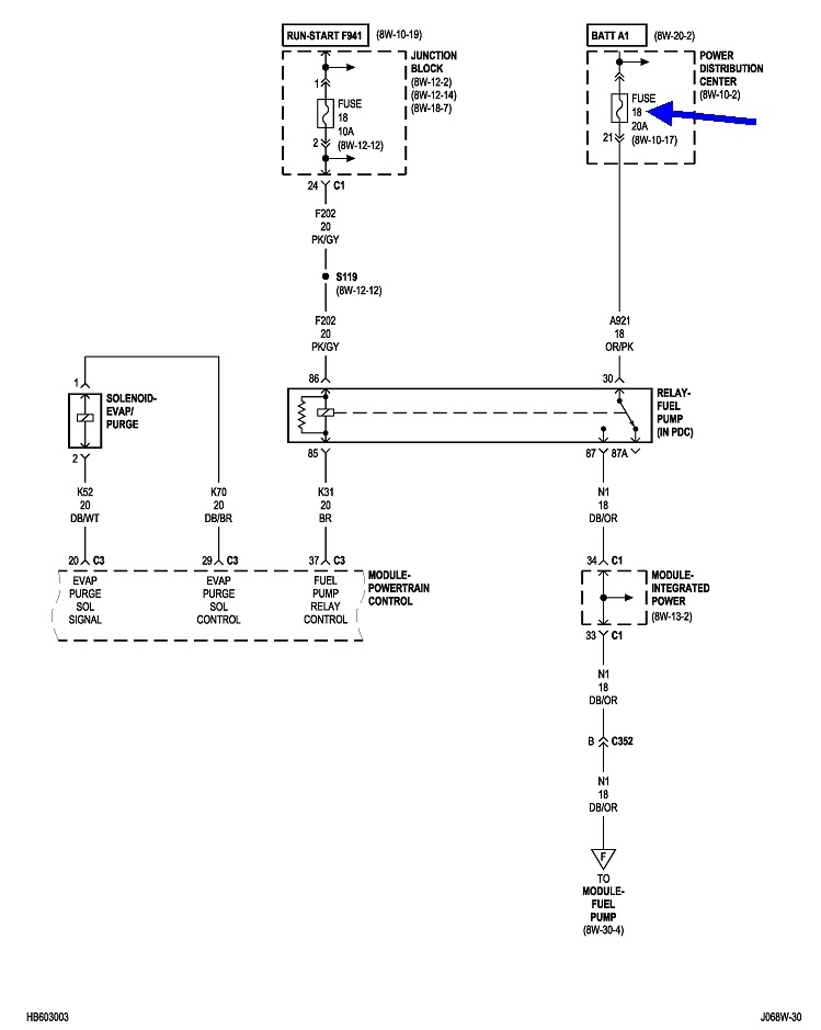 Durango fuel pump relay