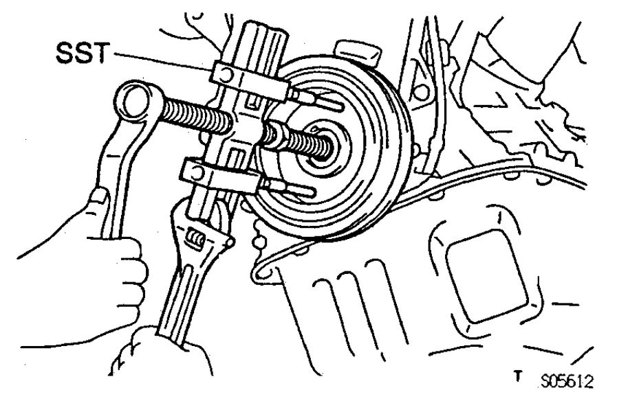 Removing a Crankshaft Pulley without the Puller