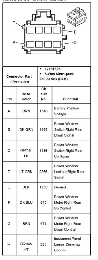 Chevy Power Window Switch Wiring Diagram Wiring Digital And Schematic