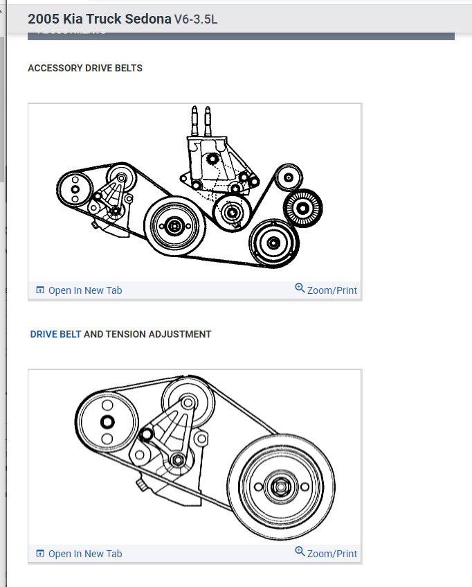 2005 kia shop sedona serpentine belt