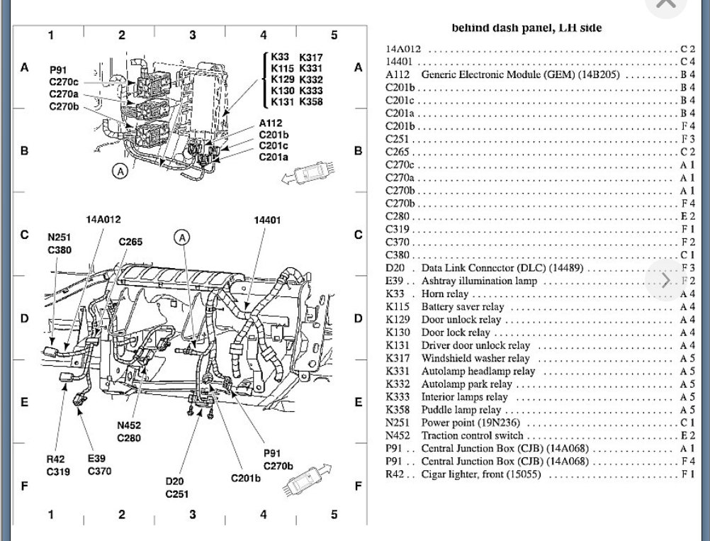 2002 Ford Taurus Fuses Dash Board Lights and Console Lights Are