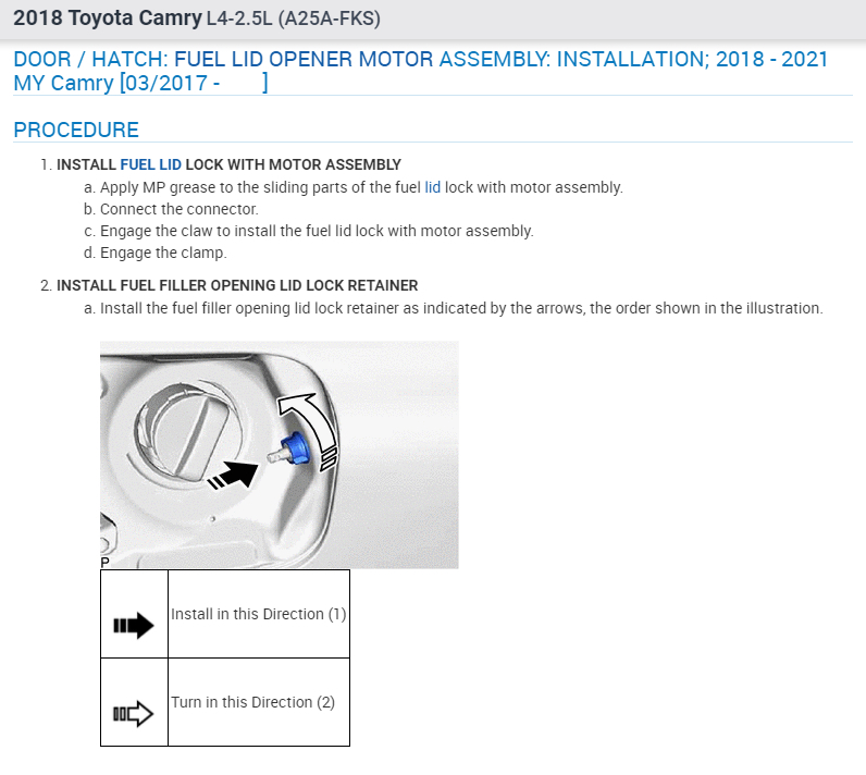 Fuel Gas Cap Not Opening Properly Car Listed Above SE Model Fuel