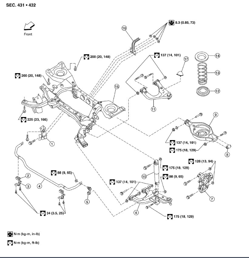 Torque Specs for Rear and Front Suspension