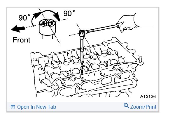 Cylinder Head Bolt Torque Specification Needed For The Engine