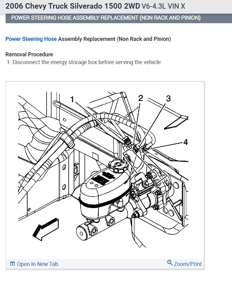 Power Steering Pump Replacement Instructions and Hose Diagram