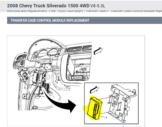 Where Is the Transfer Case Control Module Located?