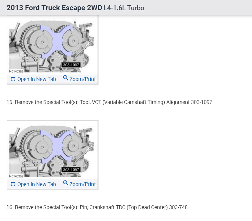 2013 ford escape shop 1.6 timing marks