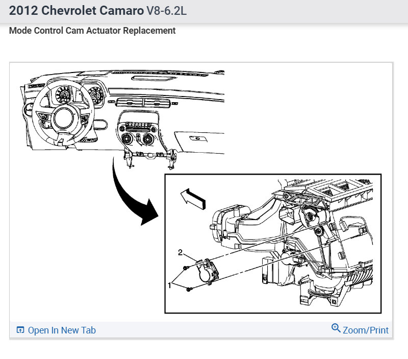 2014 camaro blend door shop replacement